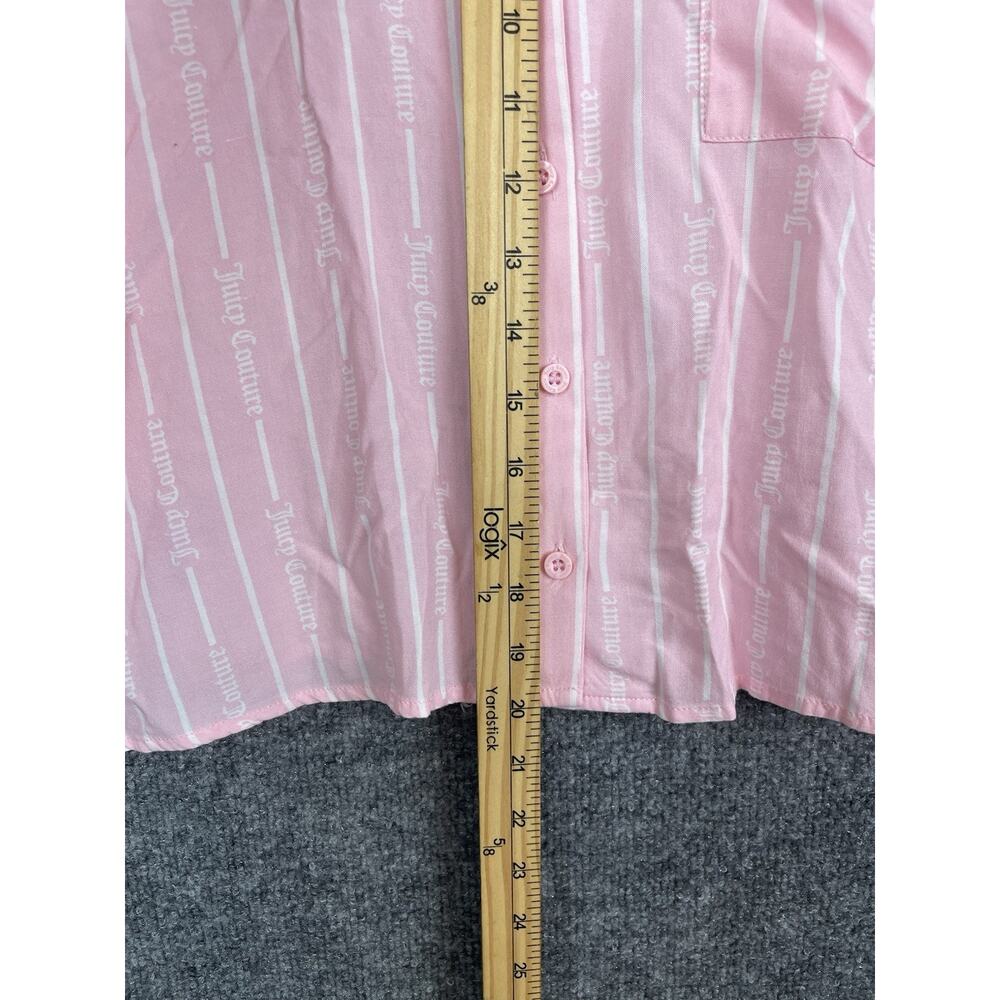 Juicy Couture Striped Short-Sleeve Notch Collar Shirt and Shorts Pajama Large - Picture 9 of 11